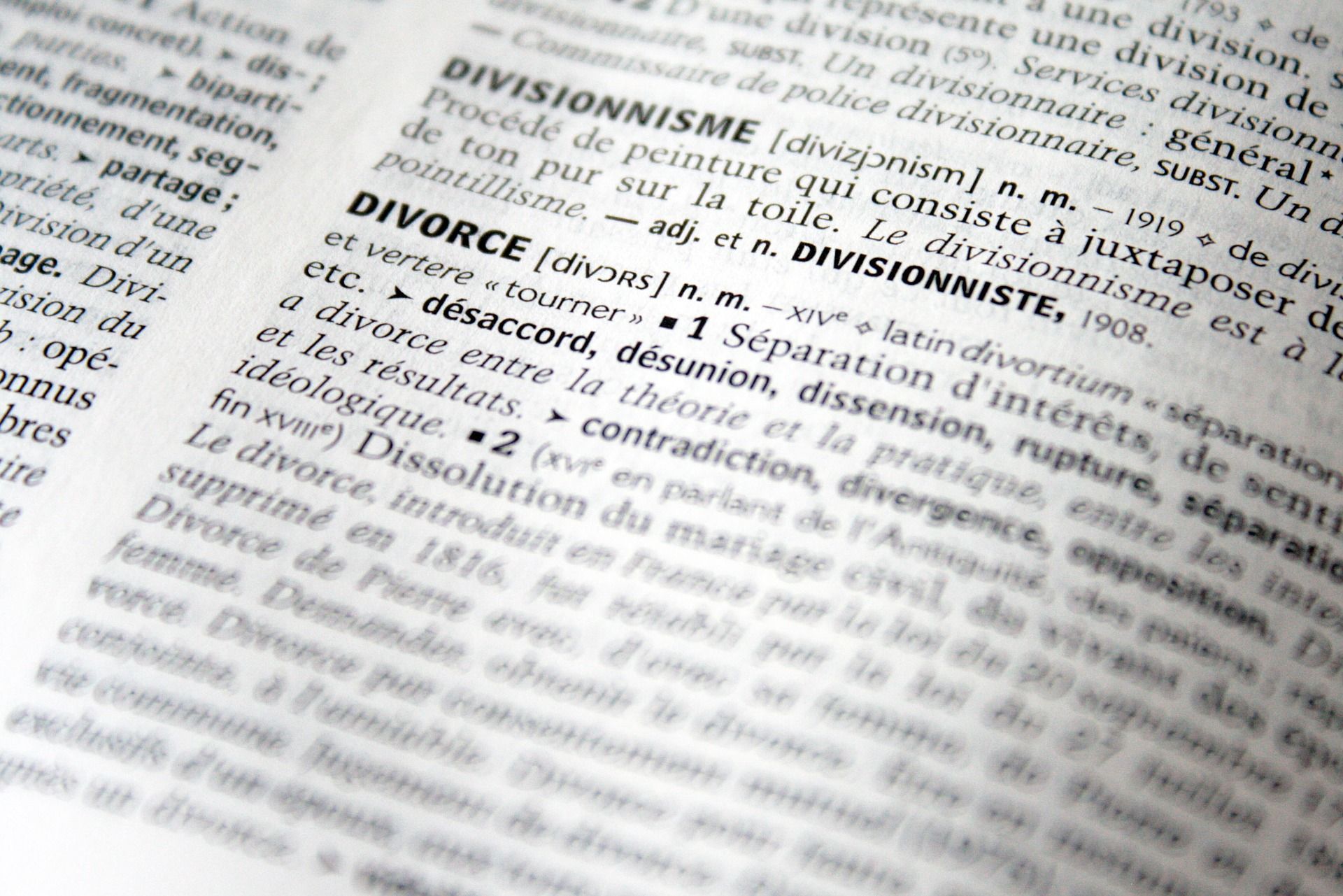 divorce in the dictionary
