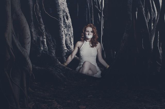 girl in woods