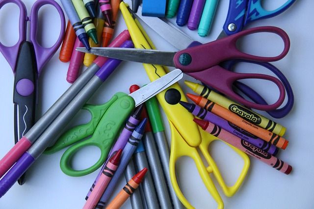 scissors and crayons